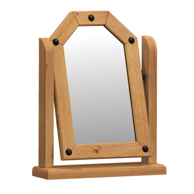 Corona Single Dressing Table Mirror Adjustable Solid Pine with Mexican Styling