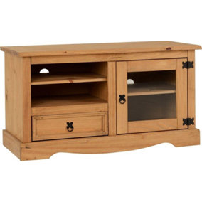Corona TV Entertainment Unit in Distressed Waxed Pine Finish
