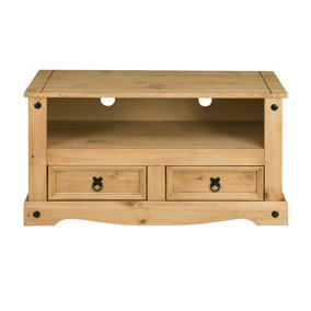 Corona TV Stand 2 Drawer Flat Screen Television Unit Mexican Pine