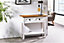 Corona White Console Table 2 Drawer Solid Wood Occasional Table