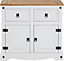 Corona White Sideboard 2 Door 2 Drawer Mexican Solid Pine Wood