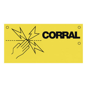 Corral Electric Fence Warning Sign May Vary (20 x 10cm)