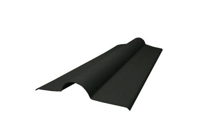 Corrugated Bitumen Sheet Ridge Tile Black 1m x 450mm Pack of 3