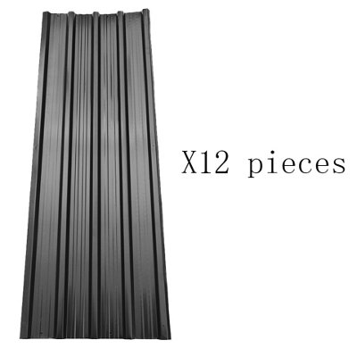 Corrugated Roofing Sheet Black Corrugated Panel Pack of 12 L 115 cm x W 45 cm x T 0.27 mm