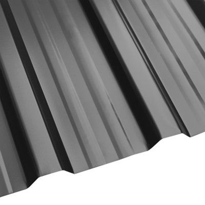 Corrugated Roofing Sheet Black Corrugated Panel Pack of 12 L 115 cm x W 45 cm x T 0.27 mm