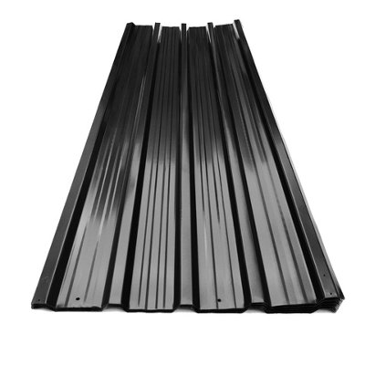 Corrugated Roofing Sheet Black,Heavy Duty Metal Roof Panels,Building Roof Cladding, Pack of 12 L 129 cm x W 45 cm x T 0.27 mm