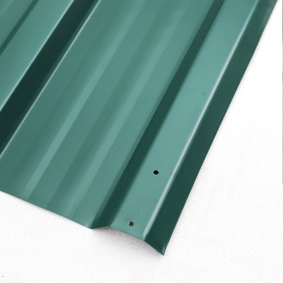 Corrugated Roofing Sheet Dark Green Corrugated Panel Pack of 12 L 115 cm x W 45 cm x T 0.27 mm