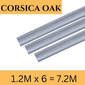 Corsica Oak Grey Laminate Beading Scotia Edge Trim - 1.2M x 6 Total 7.2 Meters