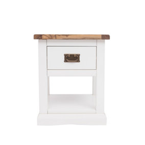 Cosenza 1 Drawer Bedside Table Brass Drop Handle