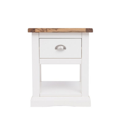 Cosenza 1 Drawer Bedside Table Chrome Cup Handle