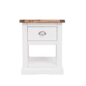 Cosenza 1 Drawer Bedside Table Chrome Cup Handle