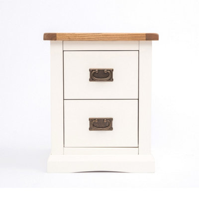 Cosenza 2 Drawer Bedside Table Brass Drop Handle