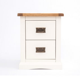 Cosenza 2 Drawer Bedside Table Brass Drop Handle