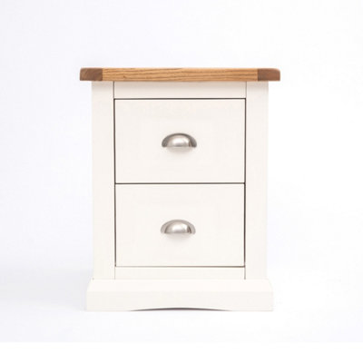 Cosenza 2 Drawer Bedside Table Chrome Cup Handle