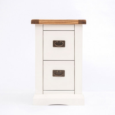 Cosenza 2 Drawer Petite Bedside Table Brass Drop Handle