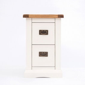Cosenza 2 Drawer Petite Bedside Table Brass Drop Handle