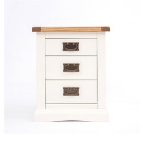 Cosenza 3 Drawer Bedside Table Brass Drop Handle