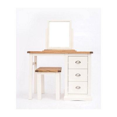 Cosenza 3 Drawer Dressing Table Set Chrome Cup Handle