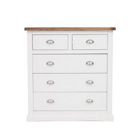 Cosenza 5 Drawer Chest of Drawers Chrome Cup Handle