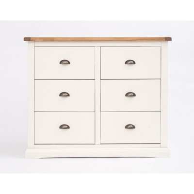 Cosenza 6 Drawer Chest of Drawers Brass Cup Handle