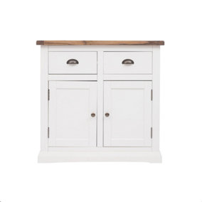Cosenza Off White 2 Drawer 2 Door Sideboard Brass Cup Handle