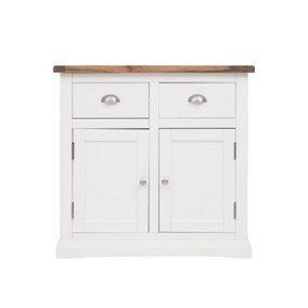 Cosenza Off White 2 Drawer 2 Door Sideboard Chrome Cup Handle