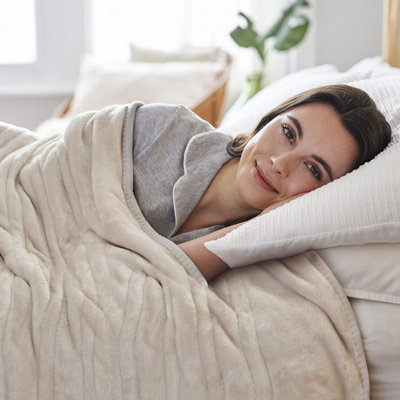 Heated Throw Blanket - Cream - Homedics