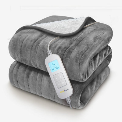 Fleece/ Sherpa Electric Heated Throw - Grey!