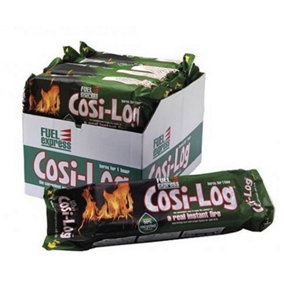 Cosi-Logs Wax Soaked Eco-Friendly Instant Easy Light Fireplace Fuel Fire Logs 1 Pack of 12