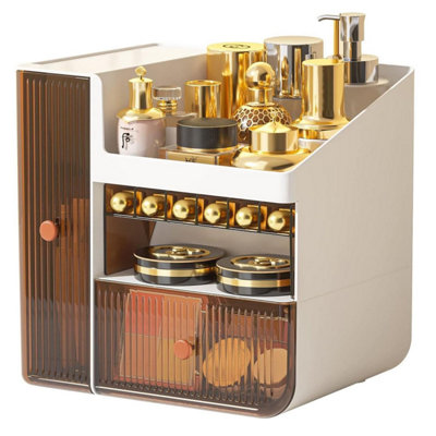 Cosmetic and Jewelry Organizer with Solid Drawers, Vanity Storage Tray ...