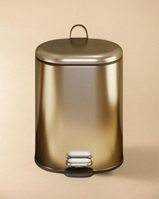 Cosmic Bathroom Bin Trash Can, 6L Capacity, Silver. Collection ESSENTIALS