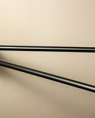 COSMIC Double towel rail, Swivel, Easy to install, Matt Black, Supports ...
