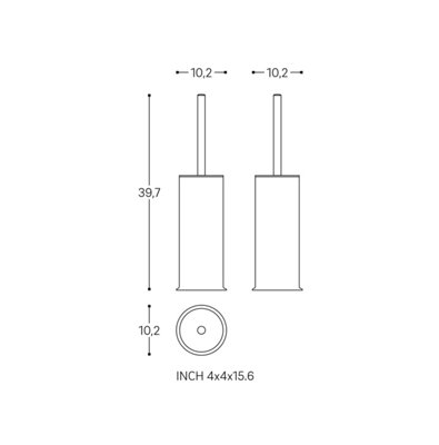 Cosmic Free Standing Toilet Brush Matte Black Geyser - 6