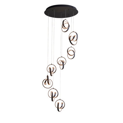 Cosmic Matt Black Modern LED 8 Light Ceiling Cluster Pendant