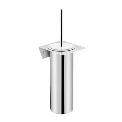Cosmic Toilet brush & holder, Siver Gloss, Wall-mounted. Collection KUBIC