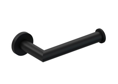 Cosmic Toilet roll holder, Black Matt, Wall-mounted, 9 cm. Collection KUBIC