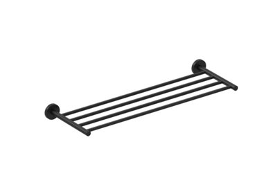 Cosmic Towel Rack and Towel Shelf, Matte Black, Wall-Mounted, 60cm. Collection Start