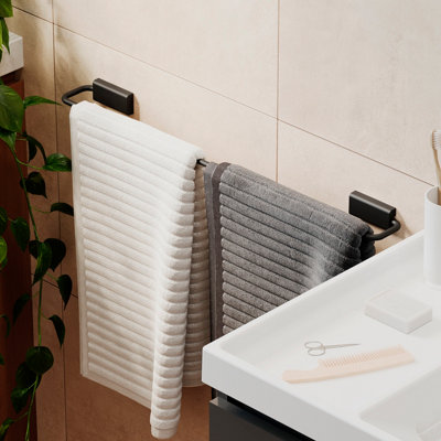 COSMIC Towel rail, 60cm, Screw-in or self-adhesive, Matt Black ...