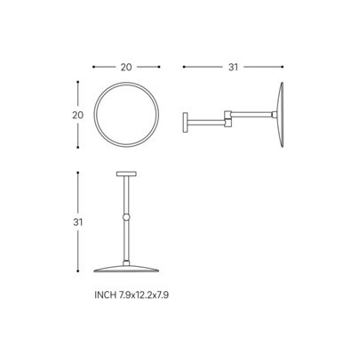 COSMIC Wall Magnifying Mirror, Brushed Copper PVD Architect Sp (X5)