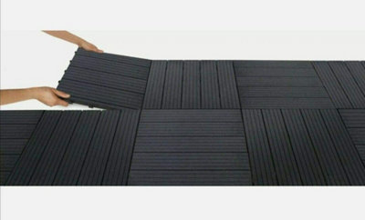 Cosmo 10 Pack Garden Composite Interlocking Decking Tiles Recycled Material 30 x 30cm