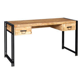 Cosmo Industrial Desk - Solid Mango Wood - L60 x W151 x H77 cm