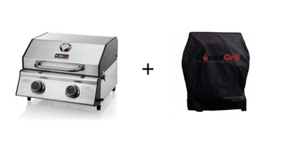 CosmoGrill 2 Burner Compact Gas Stainless Steel BBQ Ideal For Tables Grills Terraces Camping with Heavy Duty Cover - 9