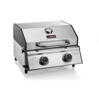 CosmoGrill 2 Burner Compact Gas Stainless Steel BBQ Ideal For Tables Grills Terraces Camping - 8