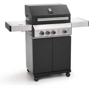 CosmoGrill 3+1 Premium Black Gas Barbecue with Ceramic Sear Burner Side Ring Burner - FREE NEXT-DAY DELIVERY
