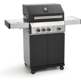 CosmoGrill 3+1 Premium Black Gas Barbecue with Ceramic Sear Burner Side Ring Burner (ORDER BY 4 PM FOR FREE NEXT DAY DELIVERY)