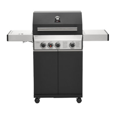 CosmoGrill 3+1 Premium Black Gas Barbecue with Weatherproof Cover & Ceramic Sear Burner (ORDER BY 4 PM FOR FREE NEXT DAY DELIVERY)