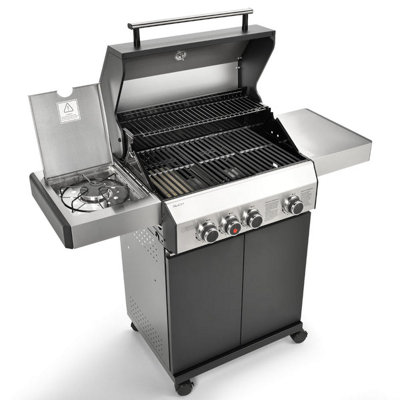 CosmoGrill 3+1 Premium Black Gas Barbecue with Weatherproof Cover & Ceramic Sear Burner (ORDER BY 4 PM FOR FREE NEXT DAY DELIVERY) - 5