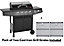 CosmoGrill 4+1 Original Series Black Gas BBQ with Side Barbecue Burner and Storage with Two Cast Iron Grill Grates