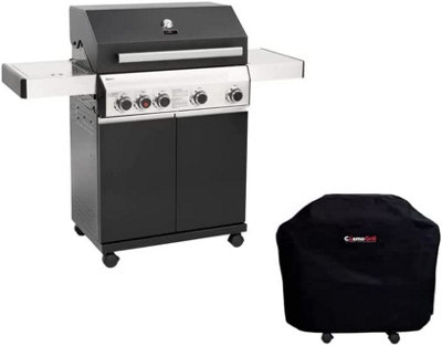 CosmoGrill 4+1 Premium Black Gas Barbecue with Ceramic Sear Burner & Heavy Duty Cover