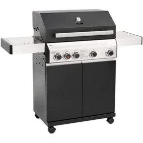 CosmoGrill 4+1 Premium Black Gas Barbecue with Ceramic Sear Burner & Side Ring Burner (ORDER BY 4 PM FOR FREE NEXT DAY DELIVERY)